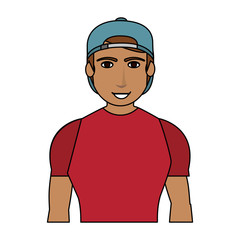 man cartoon icon over white background. colorful design. vector illustration