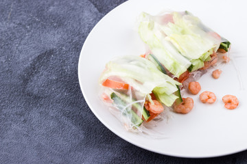 Spring rolls with shrimps