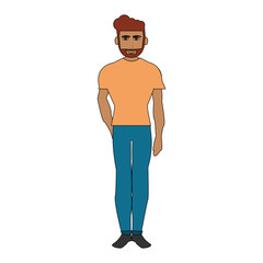 Fototapeta premium man wearing casual clothes over white background. colorful design. vector illustration
