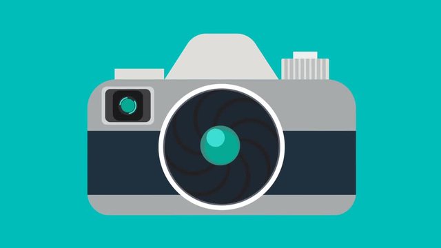 Old Camera animation on green background
