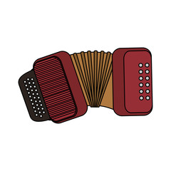 accordion instrument icon over white background. colorful design. vector illustration