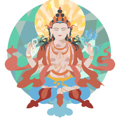 Obraz na płótnie Canvas four-armed buddha