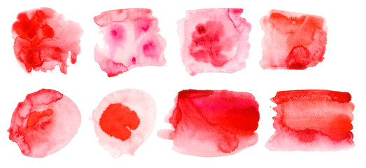 Abstract red watercolor hand painting