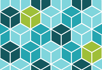 Abstract seamless cube pattern. Geometric vector background. Optical illusion.