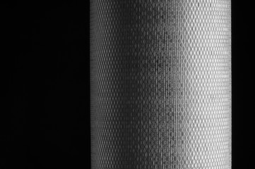 mesh metal for filter in roll on a black background