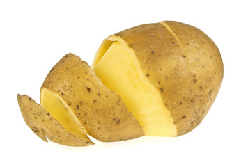 Potatoes with peel isolated on white background