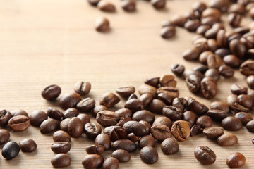 Background of the roasted coffee and copy space.