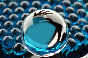 blue glass balls