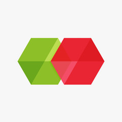 Empty blank hexagon layout, geometric template for text and options