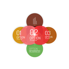 Geometric abstract composition with text and options