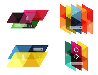 Obraz premium Vector set of blank geometric infographic web boxes