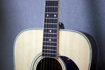 Acoustic guitar close up