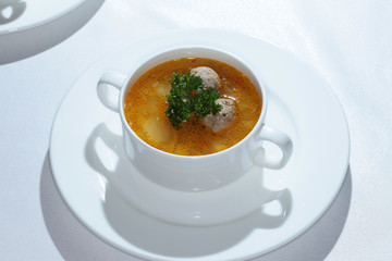 soup with meatballs