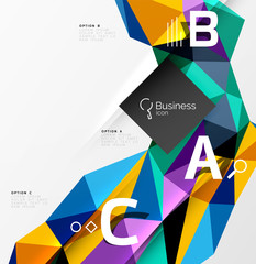 3d polygonal object triangles, abstract background