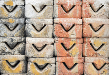 Earthenware brick wall background