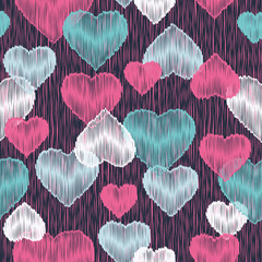 Seamless vector background with decorative hearts. Valentine's day. Print. Cloth design, wallpaper.