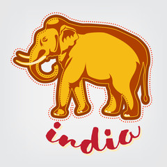 Vector image hand drawn elephant. Stock vector image