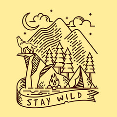 Fototapeta premium Stay Wild Vector Illustration