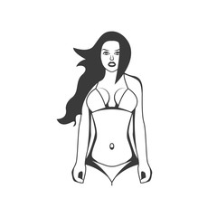 Fitness girl Model Illustration. Aesthetic body