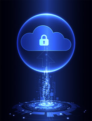 Abstract security cloud technology background.