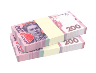 Ukrainian hryvnia isolated on white
