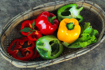 fresh bell pepper or capsicum, sweet pepper