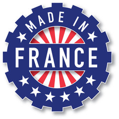 Made in France flag color stamp. Vector illustration