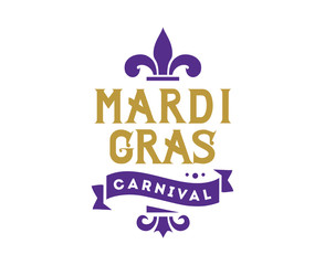 Mardi Gras background with typography © pavector