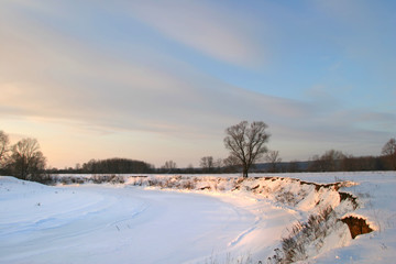 Walk through the beautiful places frosty Russian winter