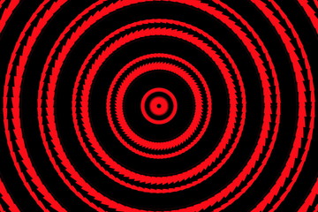 Illustration of abstract red and black concentric circles