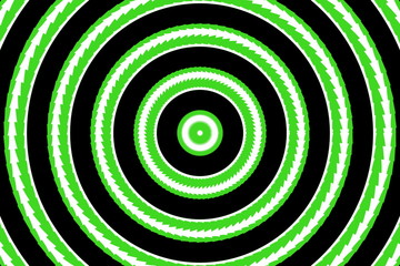 Illustration of abstract green and white concentric circles