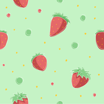 Strawberries pattern - vector