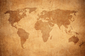 Plakat grunge map of the world