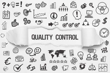 Quality Control / weißes Papier mit Symbole