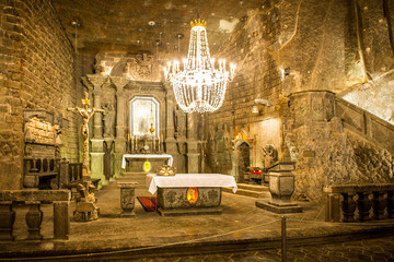 Chapel in the main hall in the Wieliczka