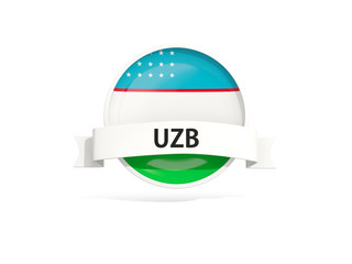 Flag of uzbekistan with banner