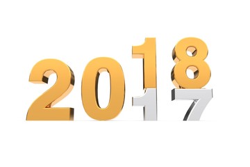 3D Text 2017 2018 Silber Gold - Jahreswechsel