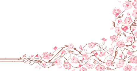 Spring floral ornament.