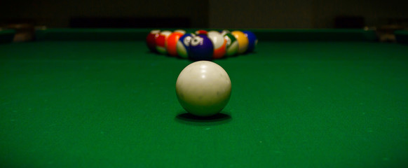 Pool table in the dark