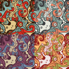 Abstract seamless patterns.