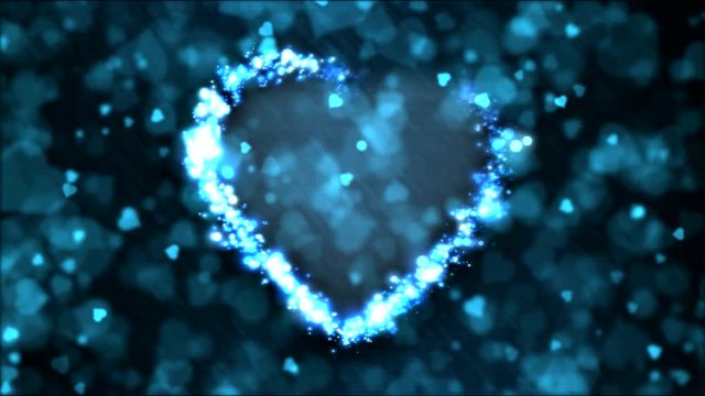 Heart Shape Motion Background Animation - Loop Blue