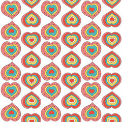 Heart pattern vector seamless. Fashion girl print on white background. Design for valentines day cards, teenage wallpaper or women wrapping paper.