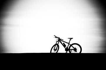 Bicycle silhouette in black and white