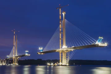 Gardinen Brücken Forth Bridge Queensferry Crossing under construction.  © gornostaj