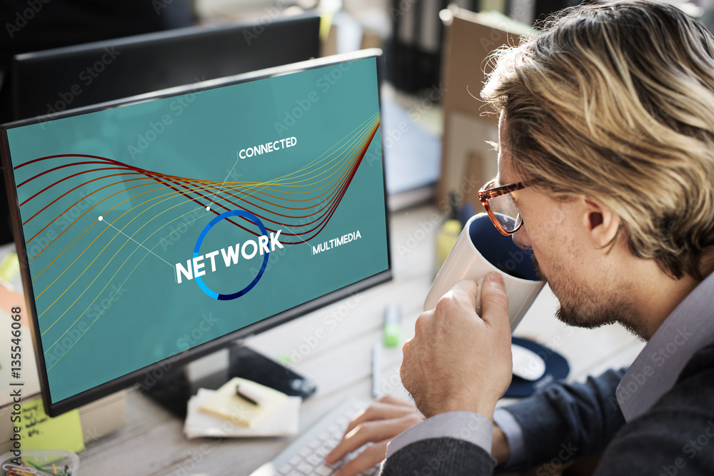 Poster network communication connection web concept