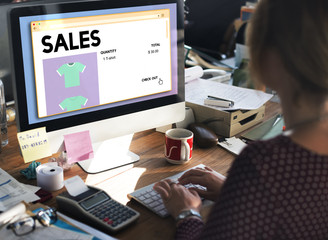 Obraz na płótnie Canvas Sales Commerce Income Profit Margin Retail Sell Concept
