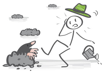 Gärtner und Maulwurf