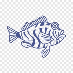 saltwater fish icon. vector