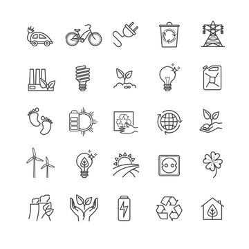 Thin line icons - ecology, green technology, organic