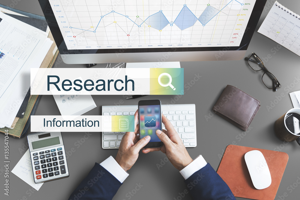 Poster research information graph search concept